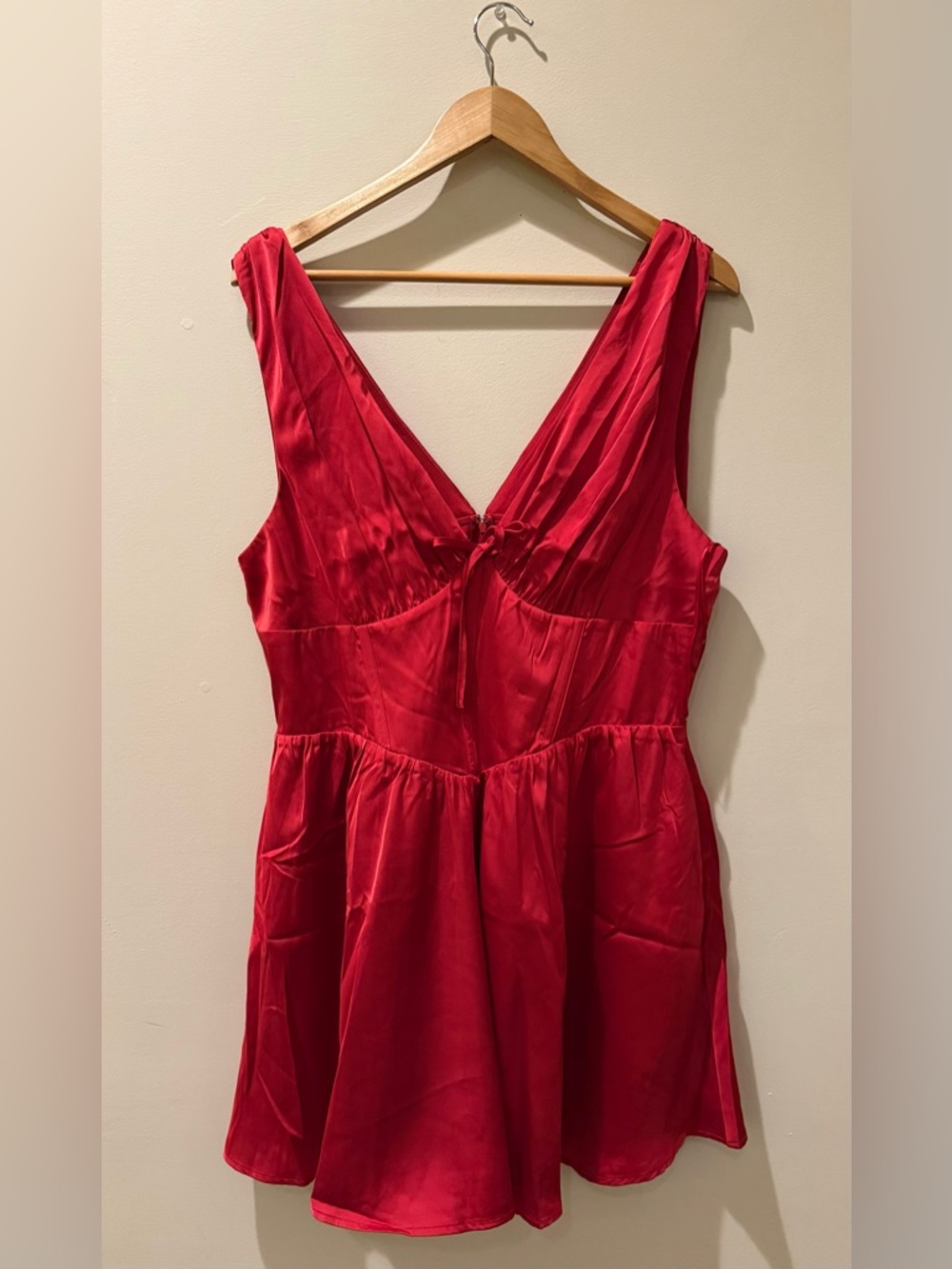 NWT Francesca's Red Satin Mini Dress